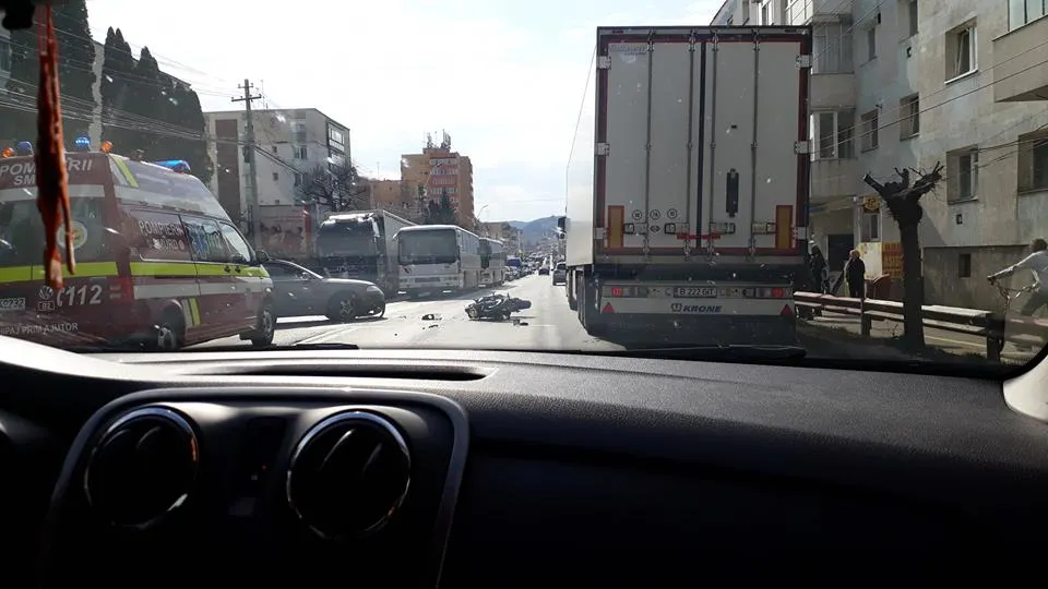 ASTĂZI: Motociclist acroșat în Sighișoara