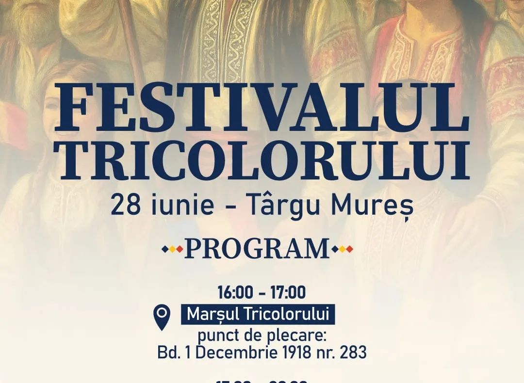 TÂRGU MUREȘ GĂZDUIEȘTE CEA MAI MARE SĂRBĂTOARE DEDICATĂ DRAPELULUI NAȚIONAL AL ROMÂNIEI