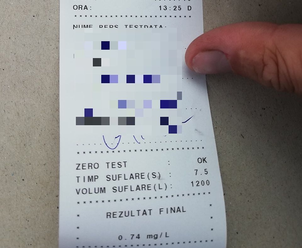 INCONȘTIENȚĂ! Conducea prin Sărmașu cu 1,79 mg/l alcool pur în aerul expirat