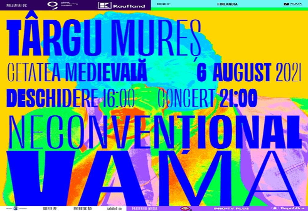 Turneul VAMA NECONVENȚIONAL ajunge vineri, 6 august, la CETATEA TÂRGU-MUREȘ