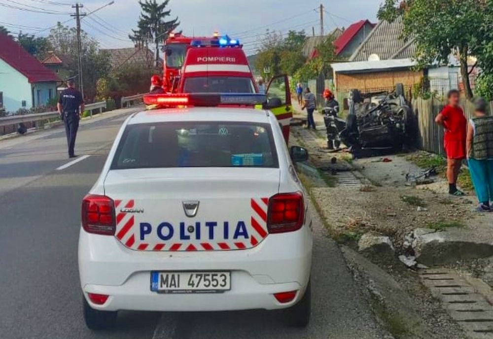 Accident cu două maşini pe DN13 E60, la intrarea în localitatea Țigmandru 