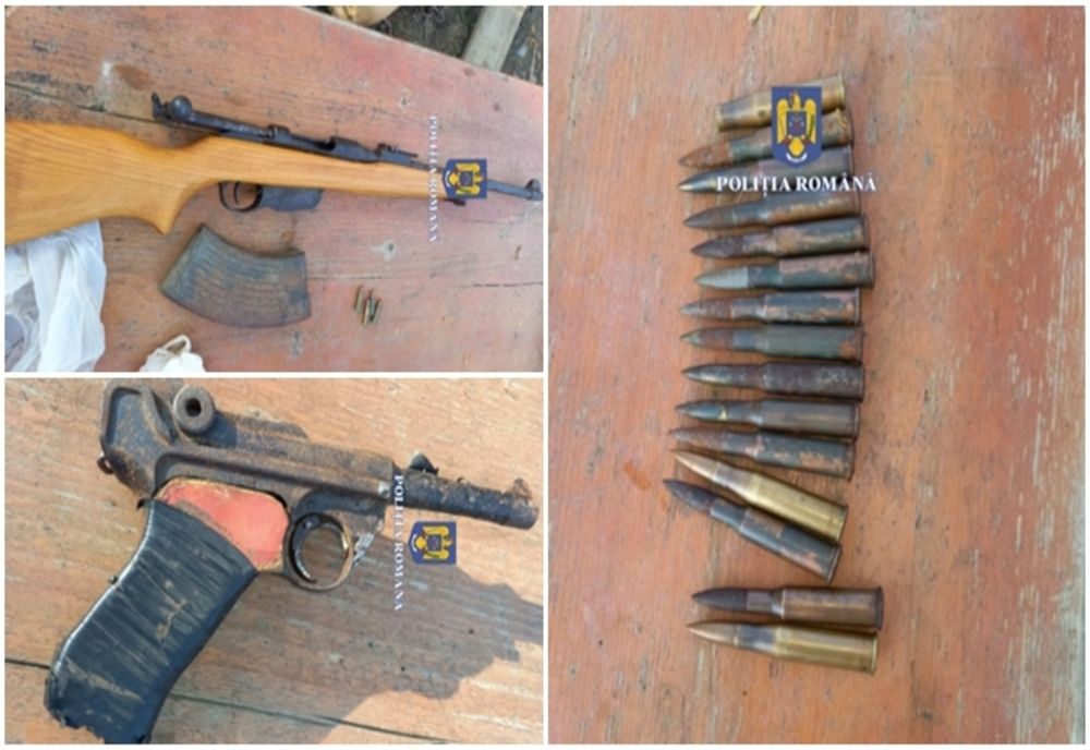 Bărbat din Mureș, reținut! La percheziții, polițiștii au găsit arme letale din al Doilea Război Mondial