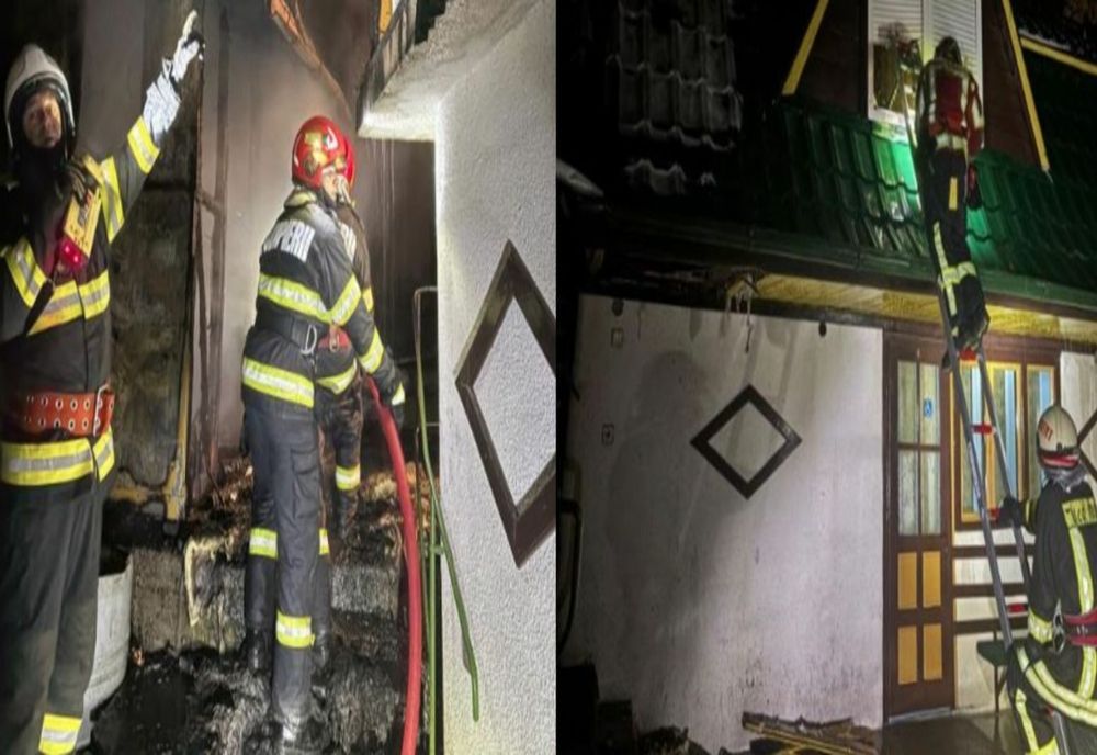 ȘAPTE PERSOANE AU FOST EVACUATE DINTR-O PENSIUNE CARE A LUAT FOC ÎN STAȚIUNEA SOVATA