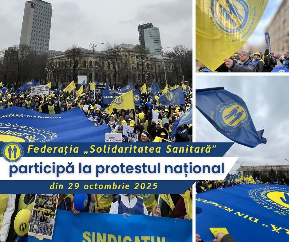 Federația „Solidaritatea Sanitară” participă la protestul național din 29 octombrie 2025