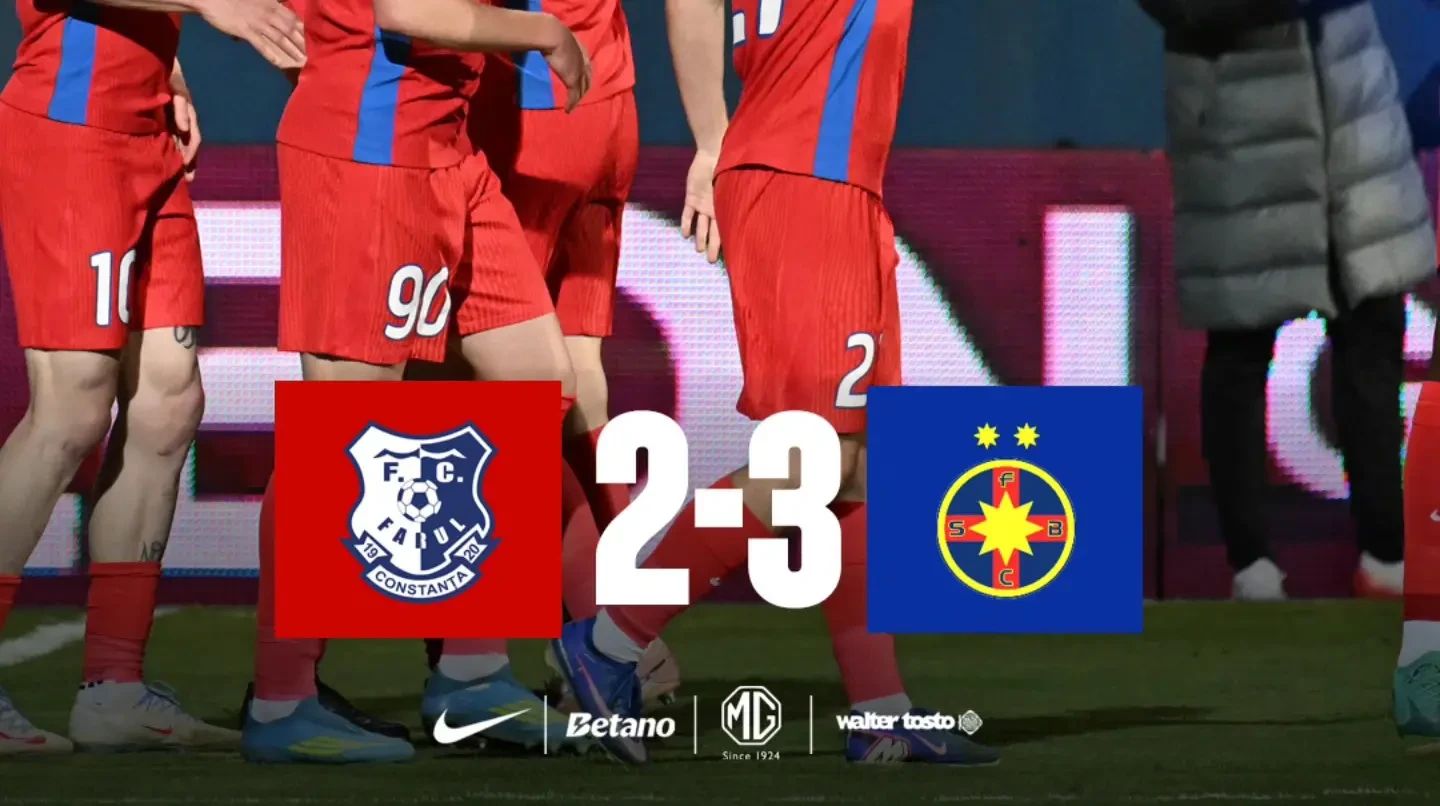 FCSB a învins Farul cu 3-2, în deplasare, în play-out-ul Superligii