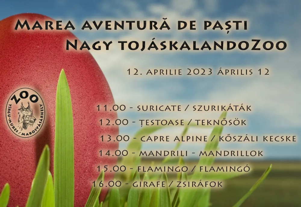 Grădina Zoologică din Târgu Mureş organizează evenimentul "Marea Aventură de Paşte"