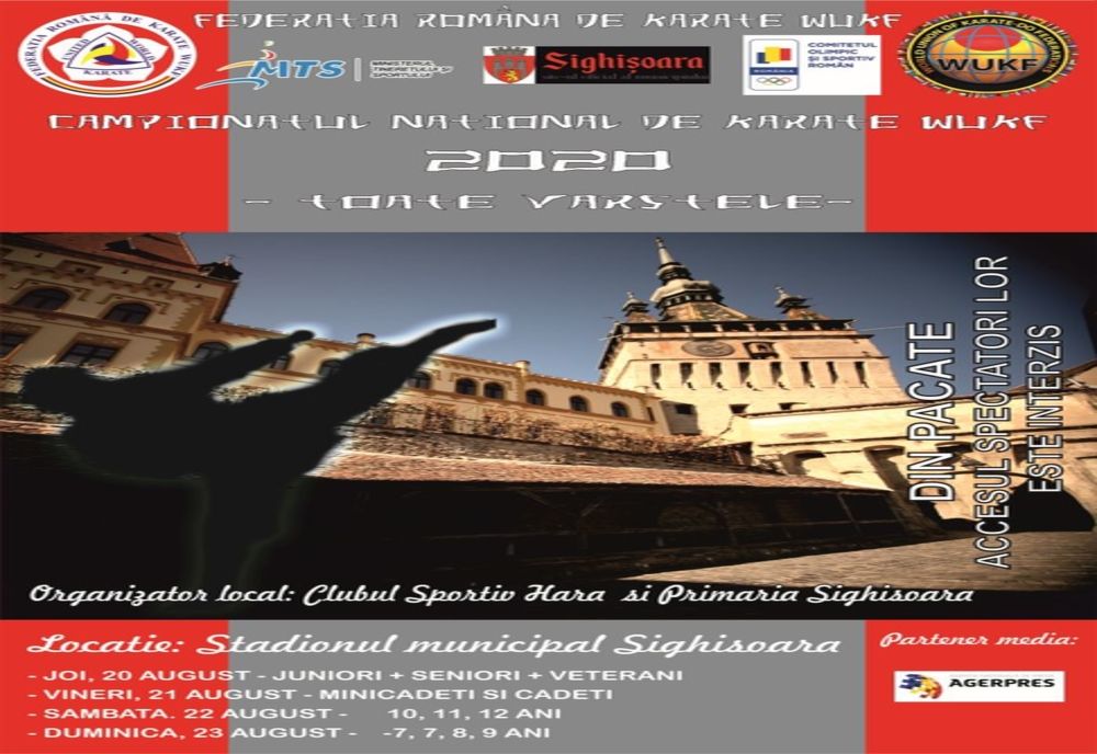Pregătiri pentru Campionatul Național de Karate ce se va desfășura în 20-23 august la Sighișoara