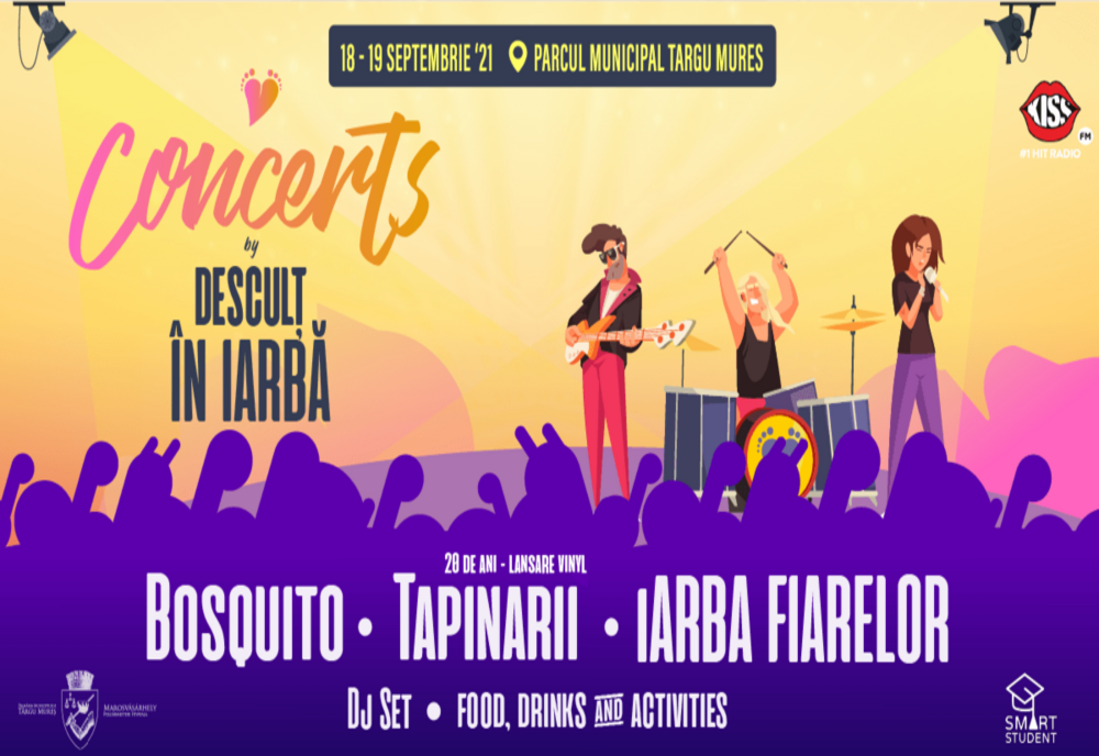 Liber la ”Desculț în Iarbă” Festival 18-19 septembrie,  în Parcul Municipal Târgu Mureș