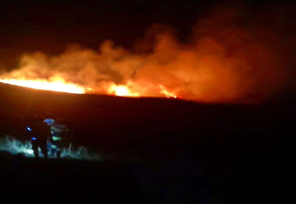 Incendiu de vegetație în Cuștelnic! Intervenția a fost una dificilă