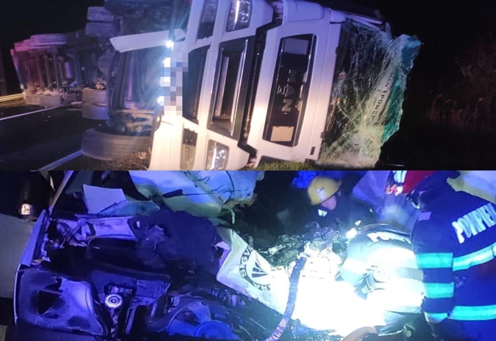 Accident cumplit în Saschiz, în care au fost implicate un TIR și un microbuz! Un bărbat a murit