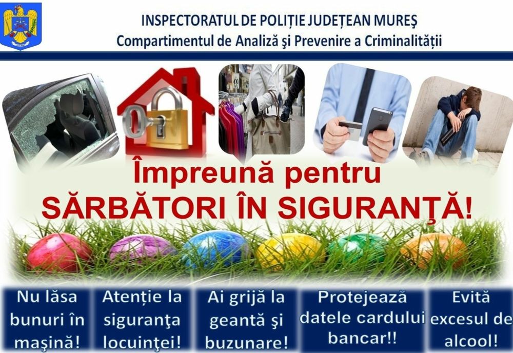 Polițiștii mureșeni derulează Campania „ÎMPREUNĂ PENTRU SĂRBĂTORI ÎN SIGURANŢĂ