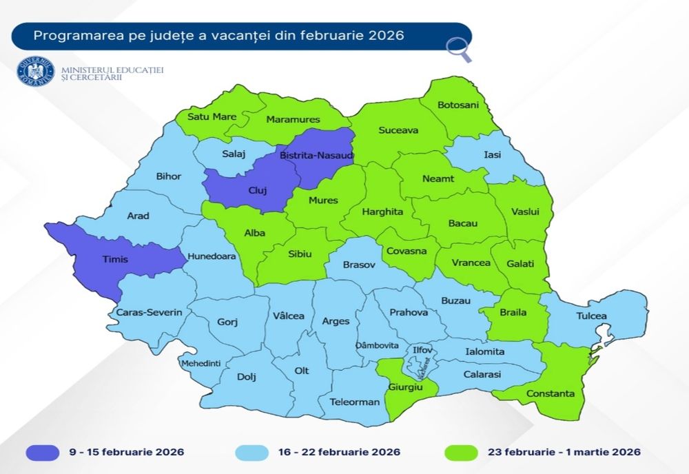VACANȚA DE SCHI 2026. CÂND VOR AVEA LIBER ELEVII DIN FIECARE JUDEȚ