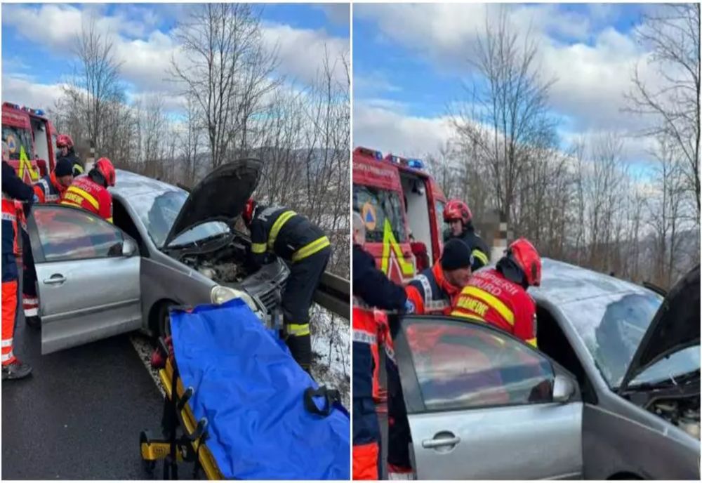 Accident grav pe DN 14, la ieșire din Sighișoara, chiar în prima zi a anului. Două persoane sunt încarcerate. A fost solicitat elicopterul SMURD