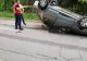 ASTĂZI: Accident la Păcureni. Era băut și a intrat cu mașina într-un autobuz